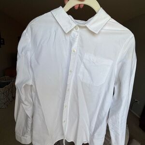 Sezane Tomboy White Button Down Shirt